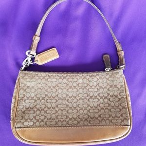 Coach Khaki Leather Mini 'C' Signature Demi Purse,